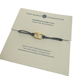 Tory Burch Gold leather Bracelet on Black